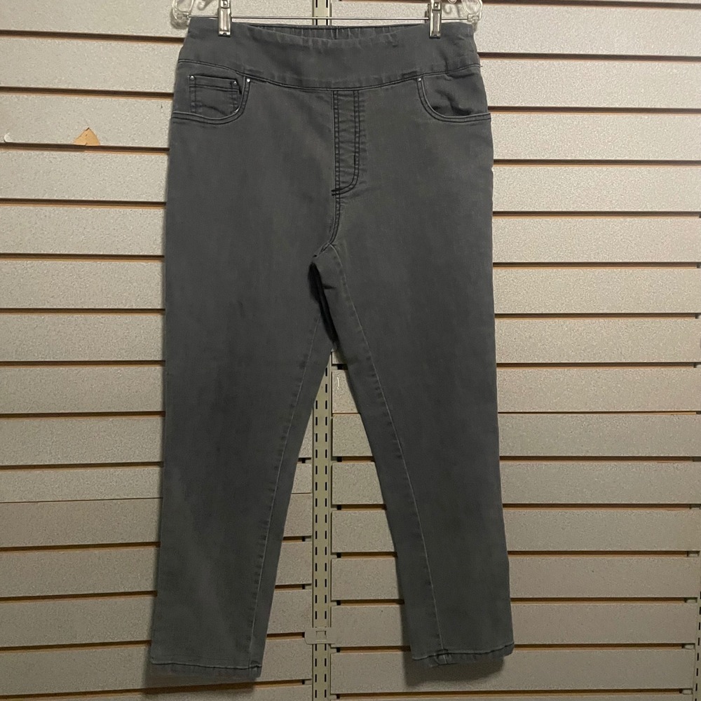Blair Womens 14PT Gray Pull On Jeggings Elastic Waist Stretch Denim Slim Pants